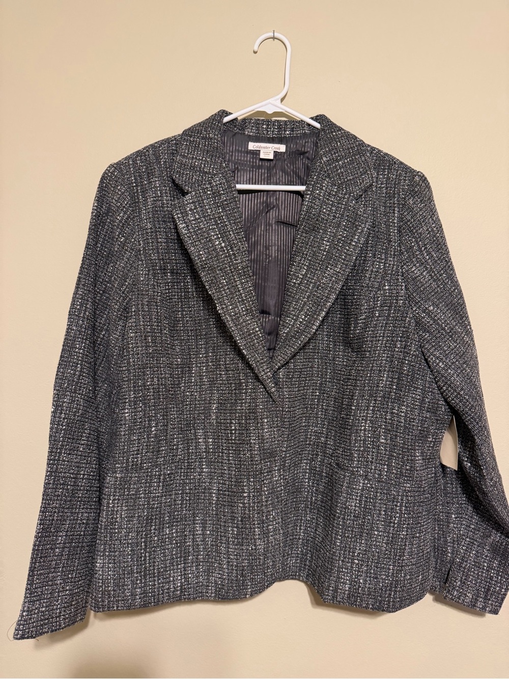 NWT Coldwater Creek Shimmer Tweed Jacket Size 22 Plus Black Silver Orig. $140